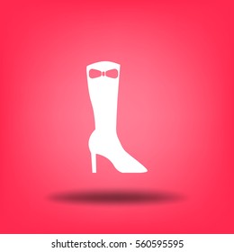 Flat icon. Women's boots