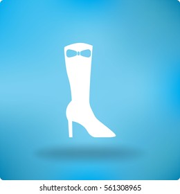Flat icon. Women's boots
