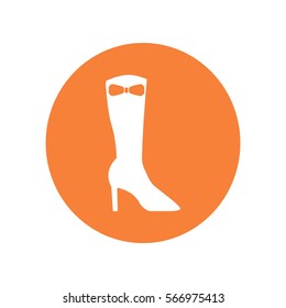 Flat icon. Women's boots