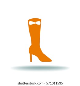 Flat icon. Women's boots
