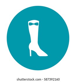 Flat icon. Women's boots