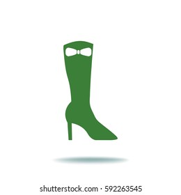 Flat icon. Women's boots