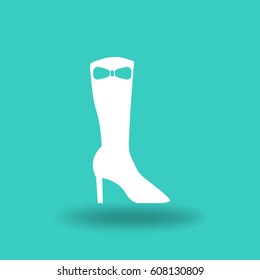 Flat icon. Women's boots