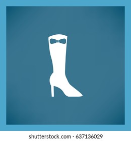Flat icon. Women's boots