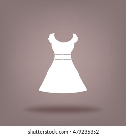 Flat icon. Women's dress.