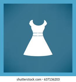 Flat icon. Women's dress.