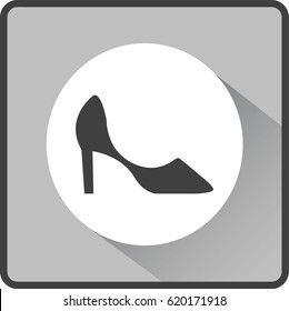 Icono plano. zapato de mujer.