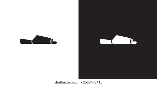 Flat icon of women's shoes. Sandals shoes vector illustration icon. Fashion icon on black and transparent background. Fashion icon.