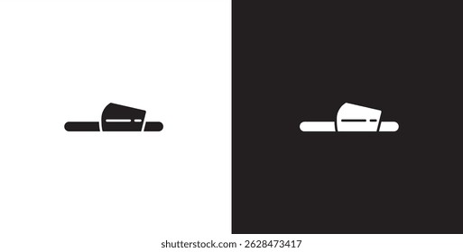 Flat icon of women's shoes. Sandals shoes vector illustration icon. Fashion icon on black and transparent background. Fashion icon.