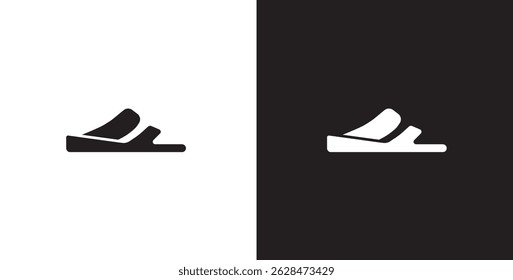 Flat icon of women's shoes. Sandals shoes vector illustration icon. Fashion icon on black and transparent background. Fashion icon.