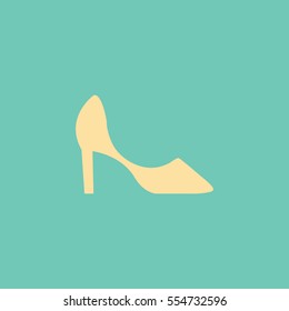 Flat icon. Women's slipper.