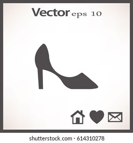 Flat icon. Women's slipper.