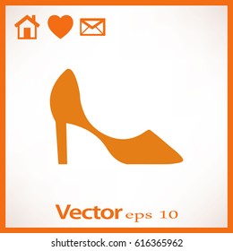 Flat icon. Women's slipper.