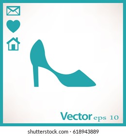 Flat icon. Women's slipper.