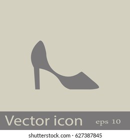 Flat icon. Women's slipper.