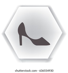 Flat icon. Women's slipper.