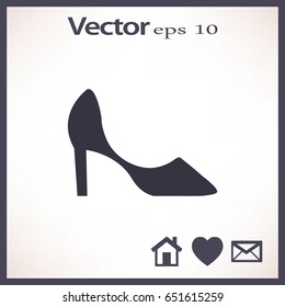 Flat icon. Women's slipper.