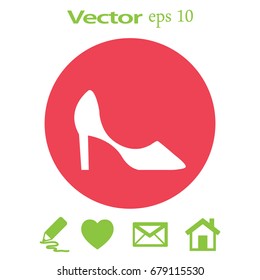 Flat icon. Women's slipper.