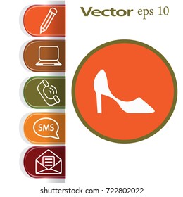 Flat icon. Women's slipper.