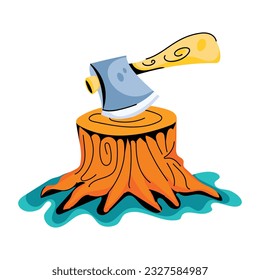 Un icono plano de corte de madera 
