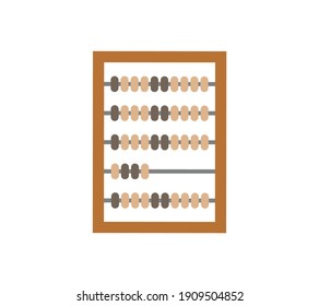 Flat icon of wooden abacus vector illustration