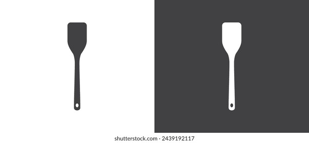 Icono plano de herramientas de cuchara de madera , icono vectorial de utensilios de cocina en estilo plano. ilustración vectorial en fondo blanco y negro.