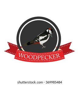 flat icon woodpecker in vector format eps10