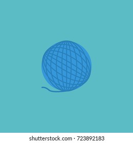 Flat Icon Wool Element. Vector Illustration Of Flat Icon Yarn Isolated On Clean Background. Can Be Used As Wool, Yarn And Ball Symbols.