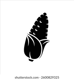 Flat Icon Yellow Corn Cob with its green husk, editable vector high quality vegetable illustration suitable for food packaging, healthy menu food design