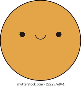 Flat icon of yellow smiley face, suitable for use in web pages, apps, etc. as illustrations