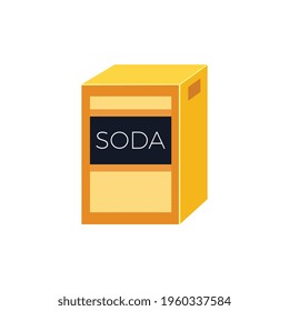 Flat icon of yellow soda packet on white background vector illustration