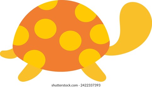 flat icon yellow turtle cute animal faceless