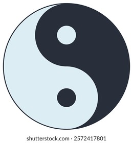 Flat icon of yin yang isolated on a white background.