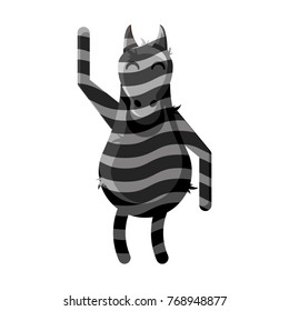 Flat icon zebra. Full length