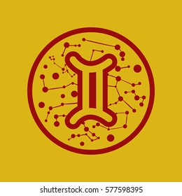 flat icon Zodiac sign Gemini