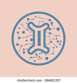 flat icon Zodiac sign Gemini