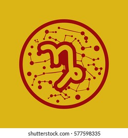 flat icon Zodiac signs Capricorn