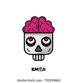 flat icon zombie brains