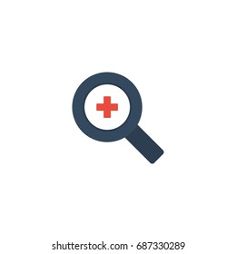 Flat Icon Zoom In Element. Vector Illustration Of Flat Icon Magnifier Isolated On Clean Background. Can Be Used As Magnifier, Zoom And In Symbols.