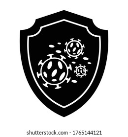 Diseño plano de Escudo icónico para aplicaciones o etc.
