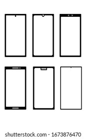 icono plano.vector de teléfono móvil. pantalla en blanco para smartphones