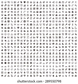 Flat icons. 576 universal symbols