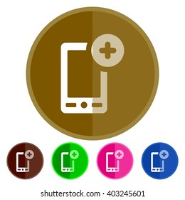 Flat icons add phone for Web, Mobile and business