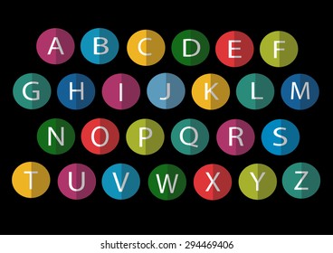Flat icons Alphabet