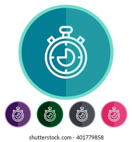 Flat icons analogic stopwatch for Web, Mobile and business