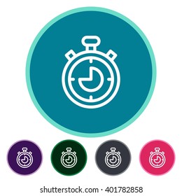 Flat icons analogic stopwatch for Web, Mobile and business