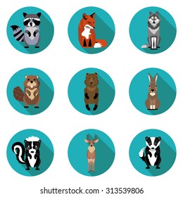 flat icons animals