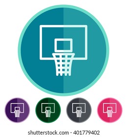Flat icons basketball hoop for Web, Mobile and business