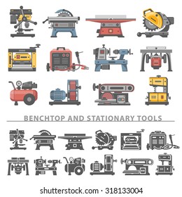 Flat Icons - Benchtop and Stationary Tools