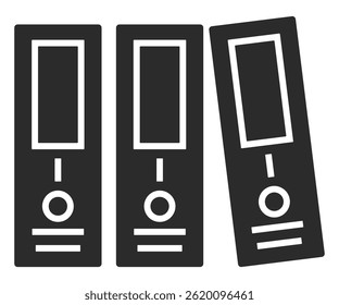 Flat icons of binder isolated on white background.
